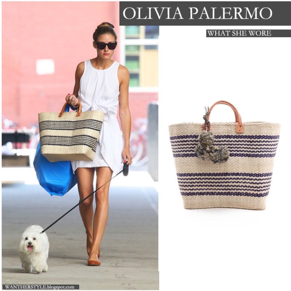 Mar y Sol Caracas Navy Stripe Sisal Beach Tote